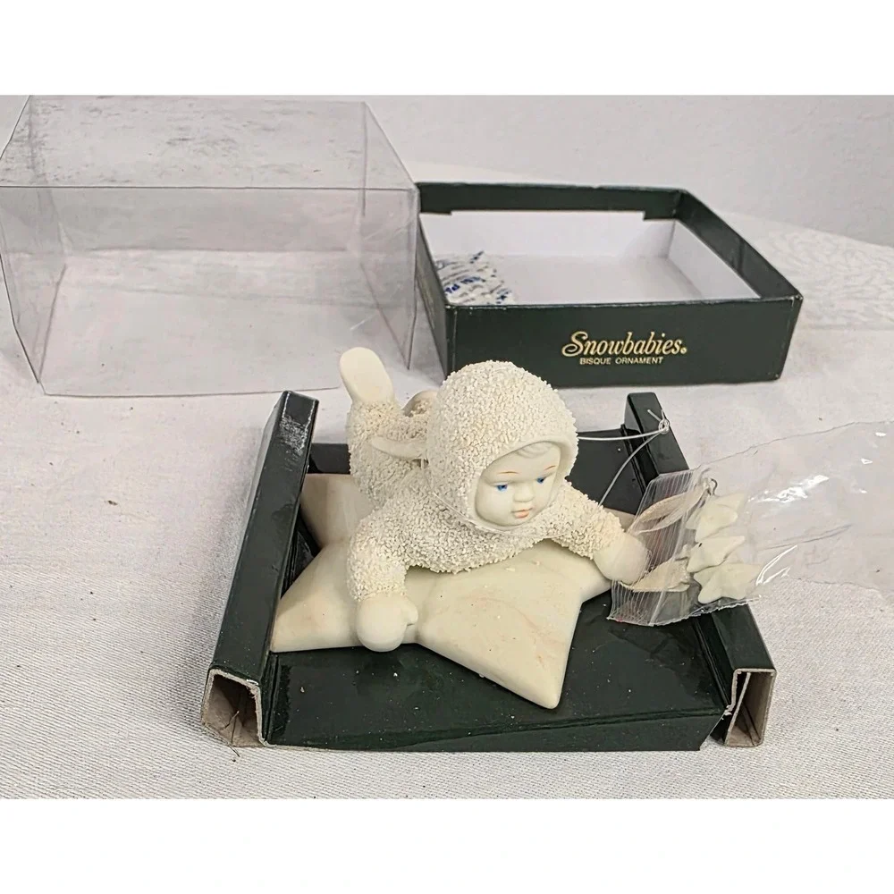 Department 56 Snowbabies Gathering Stars in the Sky Bisque Ornament with Box
